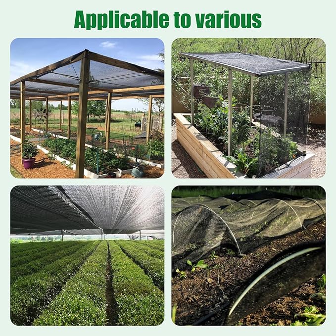 Shade Cloth for Garden 10x20ft, 40% Sunblock Mesh Tarp & Outdoor Sun Shade with Grommets, Sun Shade Outdoor Cover, Plant Covers Freeze Protection for Greenhouse, Kennel, Lawn, Patio