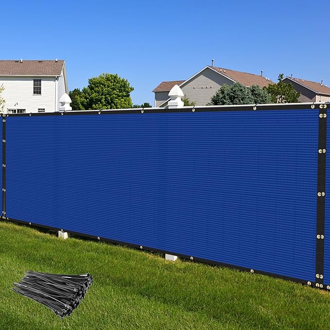 Privacy Fence Screen 5' x 95' Fencing Cover Heavy Duty Mesh Windscreen Cloth for Outdoor Garden Patio Backyard Chain Link Fence Blue
