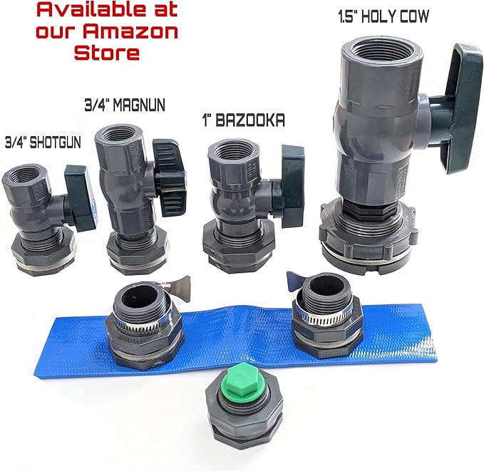 1" Full Port PVC Ball Valve Spigott Kit with Bulkhead Fitting + Hose Adapter …