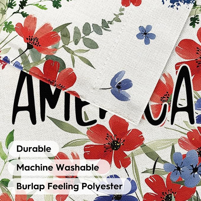 AVOIN colorlife 4th of July Patriotic Memorial Day Garden Flag 12x18 Inch Double Sided Outside, American Stars and Stripes God Bless America Floral Yard Outdoor Decoration