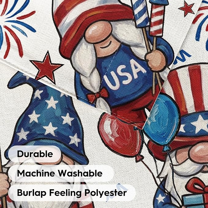 AVOIN colorlife God Bless America Patriotic 4th of July House Flag 28x40 Inch Double Sided Outside, American Stars and Stripes Gnomes Yard Outdoor Decoration