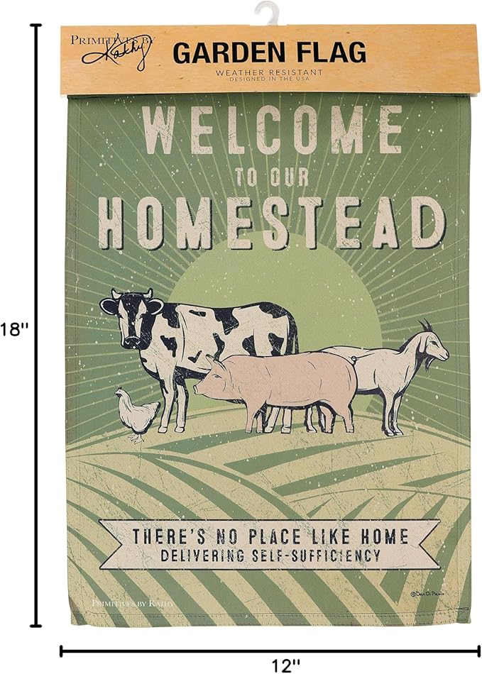 Primitives by Kathy Decorative Double-Sided Garden Flag - Homestead