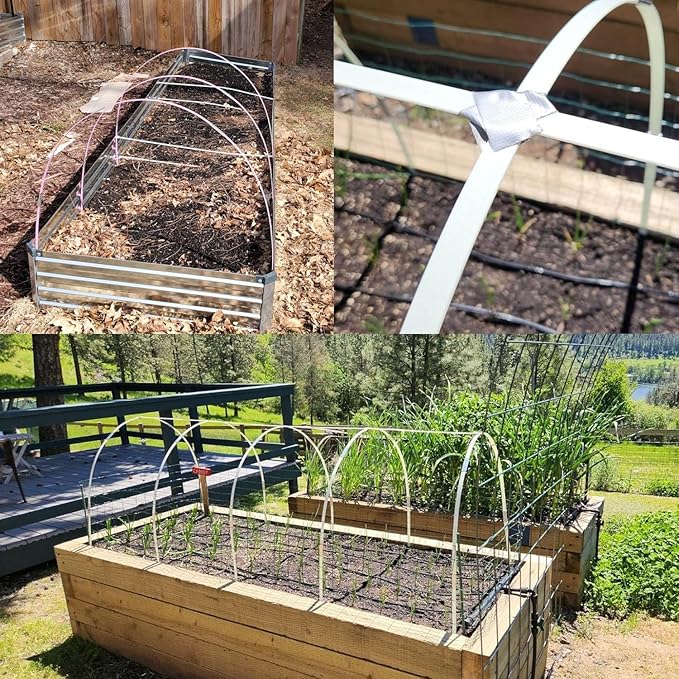 Greenhouse Hoops 36pcs, Sunwuk Garden Hoops for 1-3.5ft Wide Raised Bed, 9 Sets of 5.6ft Long Super Bendable Fiberglass Support Hoops Frame, Mini Greenhouse Strip for Row Cover (S Size)