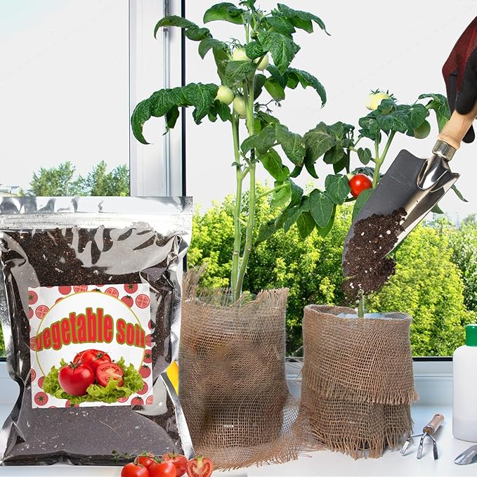 Doter Organic Vegetable Soil Mix 4qt, Indoor Plants Potting Mix for All Potted Vegetable Like Tomatoes Lettuce Bell Peppers, Grow Healthy houseplants Indoors