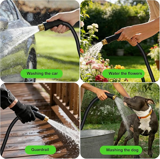100ft Garden Hose Lightweight Flexible Water Hose, Abrasion Resistant, Kink Free, Durable Sturdy Hoses 2025 Up Graded Thicken Waterhose 700 PSI for Outdoor, RV, Marine, Convenient Storage, 3/4GHT