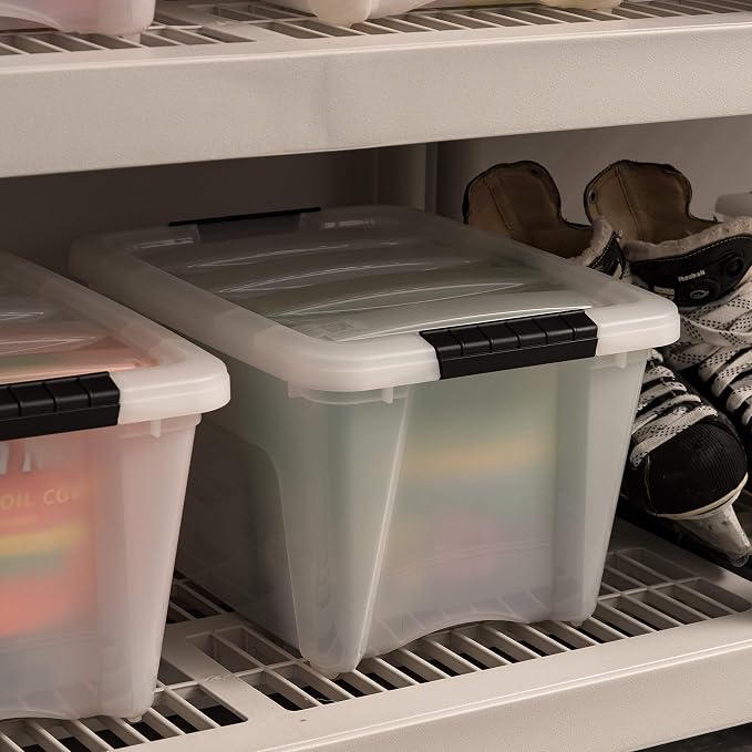 IRIS USA 6-Pack 19 Quart Storage Bins with Lids, Pearl