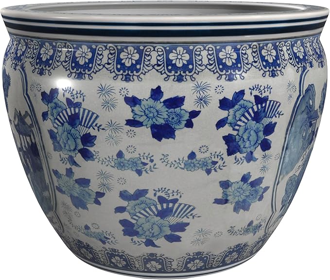 Red Lantern 8" Fishbowl - Blue and White Ladies