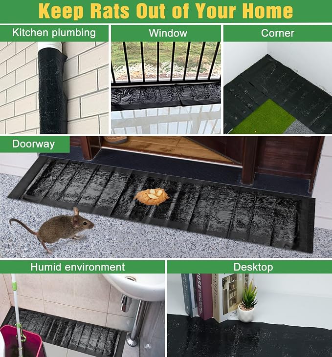 10 Pack Super Large 47.2 * 11'' Sticky Mouse Rats Glue Traps for Mice | Peanut Taste Pheromone, Peanut Taste Pheromone Traps for Home, Rodent Snakes