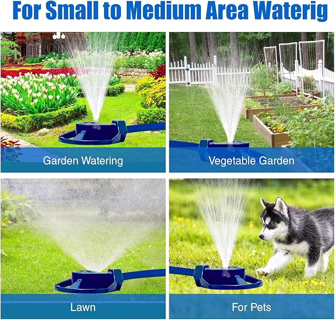 2 Pack Cast Iron Sprinkler Metal Lawn Sprinkler American Threaded Joints Water Sprinklers for Yard Garden Watering, Blue