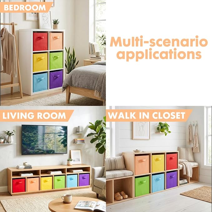 ShellKingdom Storage Bins, Foldable Fabric Storage Cubes And Cloth Storage