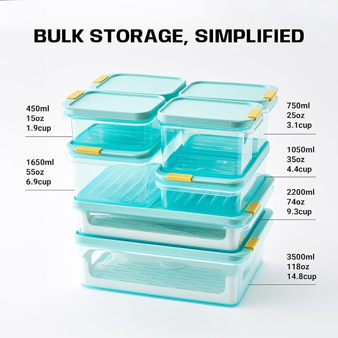 LocknLock Freezer Fit Plastic Freezer Containers | Stackable Food Storage for Meal Prep | Microwave & Dishwasher Safe | BPA Free Freezer Container with Lid, 450ml