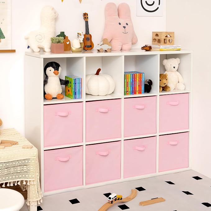 GRANNY SAYS Pink Cube Storage Bins, 13x13 Storage Cube Organizer, 8-Pack