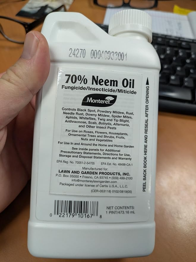 Monterey 70% Neem Oil Fungicide/Insecticide/Miticide, 16 Fl Oz