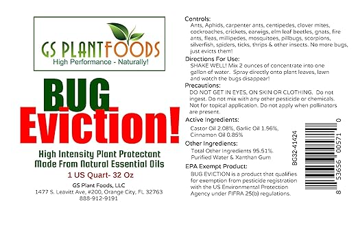 GS Plant Foods Bug Eviction! All-Natural High Intensity Plant Protectant 32 oz