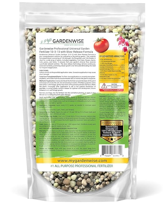 Gardenwise Professional Universal Garden Fertilizer 13-3-13 with Slow-Release Formula (5 QUARTS)