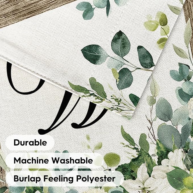 AVOIN colorlife Initial Letter W Monogram House Flag 28x40 Inch Double Sided Outside, Spring Floral Family Last Name Yard Decoration
