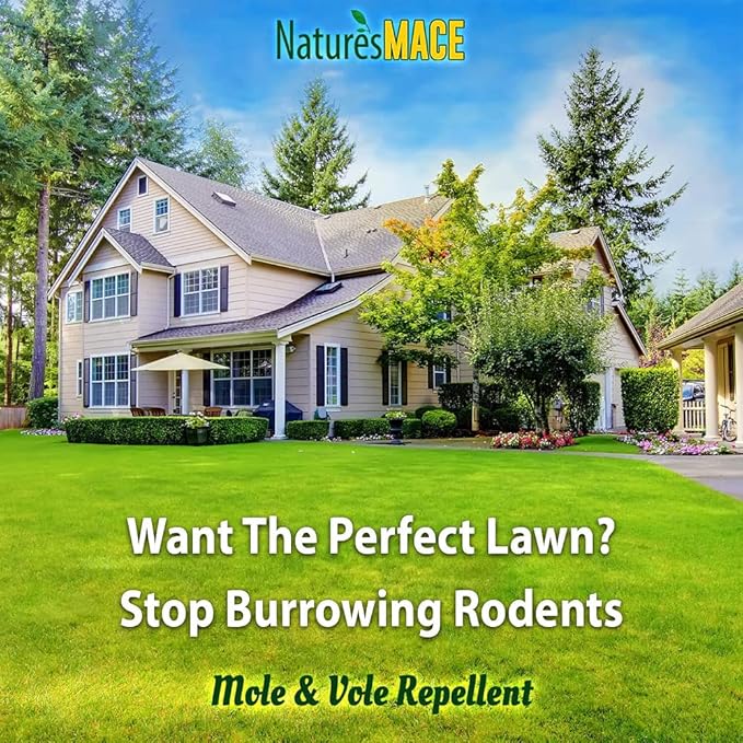 Nature's MACE Mole and Vole Mace, Mole Deterrent for Yard, 32 oz, Pure Castor Oil, Mole Repellent for Lawns, Stop Tunneling, Mole Remover Treatment, Castor Oil Repellent, People, Pet, Plant Safe