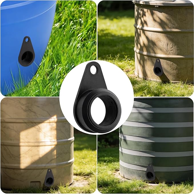 Garden Hose Bulkhead Fitting Rain Barrel Tank Adapter,3/4" NPT Rubber Bulkhead Connector, Bulkhead Fitting for Water Tank,Allow Leak Free Water Bucket Joints Installed Outside the Bucket (4 Pack)