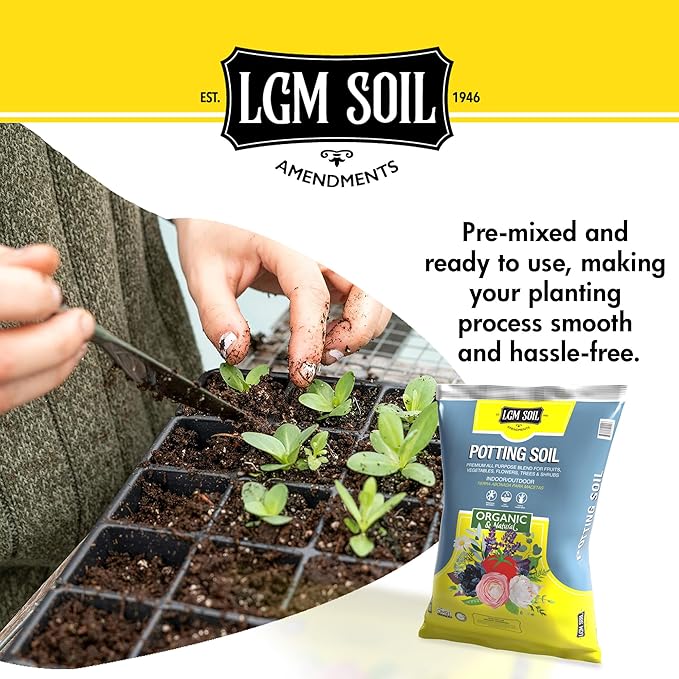 Soil All-Purpose Potting Soil Mix - Organic Houseplant Soil - Natural Potting Mix for Indoor & Outdoor Plants - Potting Soil for Gardening - Ideal for Rooting Cuts & Germinating Seeds (0.5 Cu Ft)