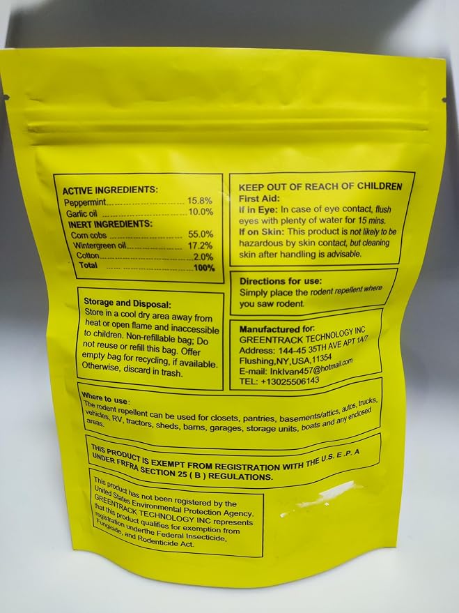 fcesiweg Rodent Repellent, Mice Repellent, Peppermint Rat Repellent, Keep Rodents Out of House/Cars/Rvs/Garages, Natural Mouse Repellents, Indoor & Outdoor 3 Months Protection, 12P