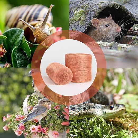 Copper Mesh Rodent Control, 5 in x 200 ft Proof Wire Screen Roll for Mice Rat Rodent, Bat & Snail, DIY Blocker Weep Hole Filler & Wool Mouse Trap