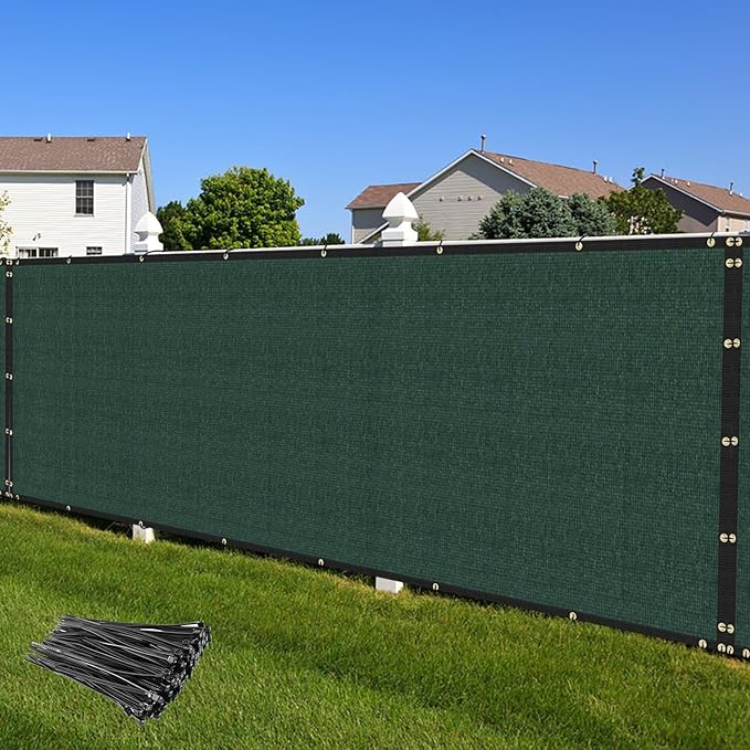 Privacy Fence Screen 5' x 198 Fencing Cover Heavy Duty Mesh Windscreen Cloth for Outdoor Garden Patio Backyard Chain Link Fence Green