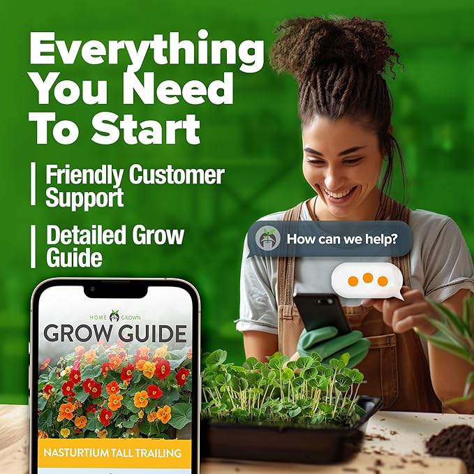 HOME GROWN Nasturtium Seeds Dwarf Tall Trailing Mix 250+ Edible Flower Seeds for Planting Outdoors Fast Germination, Low-Maintenance Climbing & Trailing Nasturtium (Tropaeolum majus)