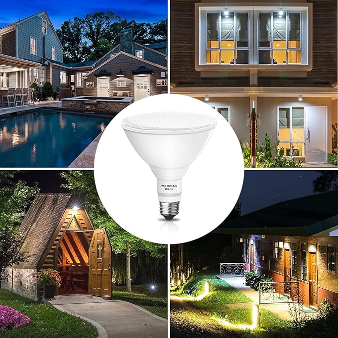 Gonhom Par38 led Flood Lights Outdoor Light Bulb,Dimmable 1800LM,20W Replace up to 200W,Outdoor Flood Light Bulbs for Backyard,Garage,Porch,Garden,6 Pack 5000K Daylight