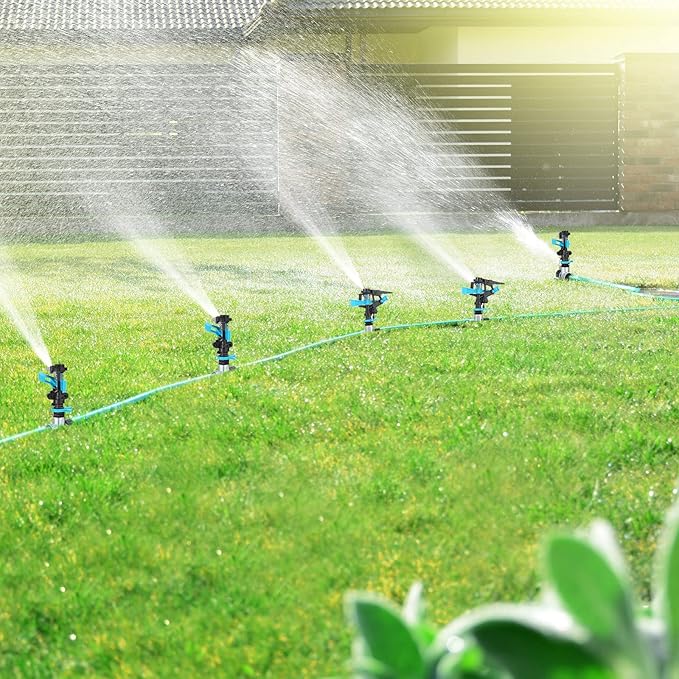 9 Pack Lawn Sprinklers for Yard Bulk Heavy Duty Water Sprinkler Head Adjustable 360 Degree Rotating Water Sprinklers Above Ground for Lawn Garden Flower Grass Irrigation Playtime
