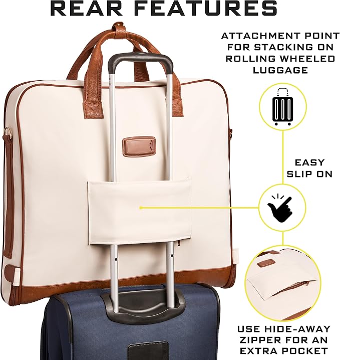 ZEGUR Premium Garment Bag Carry On Hangs Blazers, Pantsuits and More
