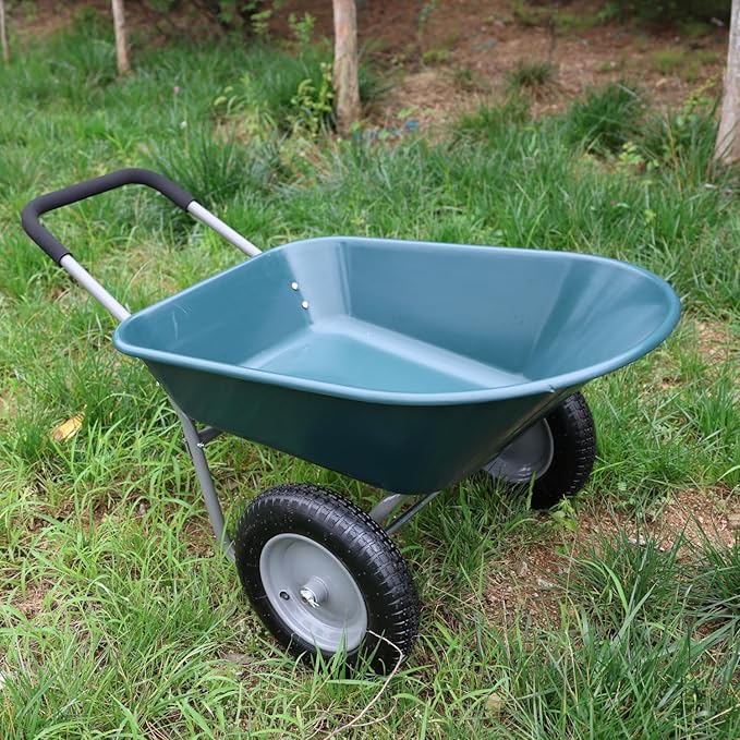 Dawn Green Garden 15" Pneumatic Wheel Barrow Trolley WB1001GN
