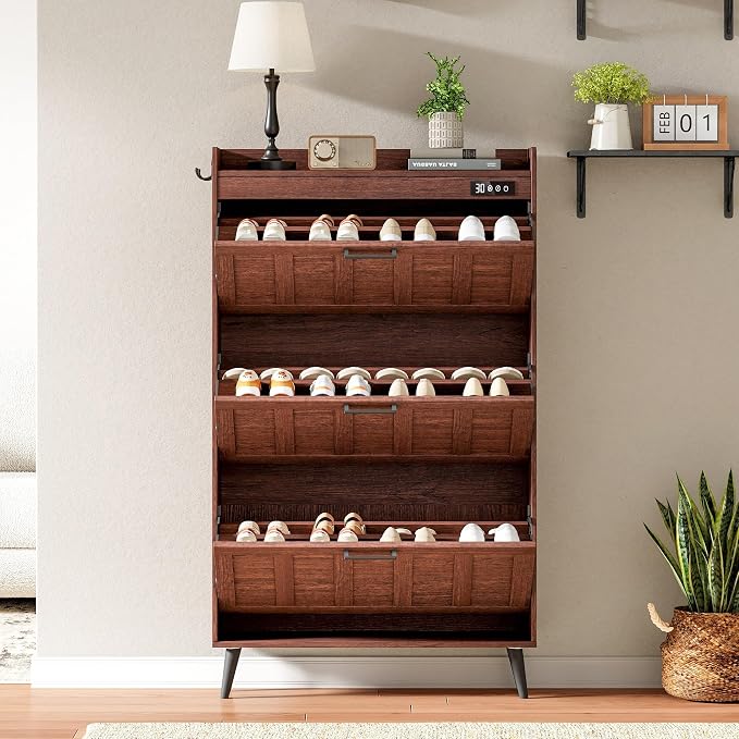 ChooChoo Shoe Storage Cabinet with 3 Flip Drawers and Deodorizer