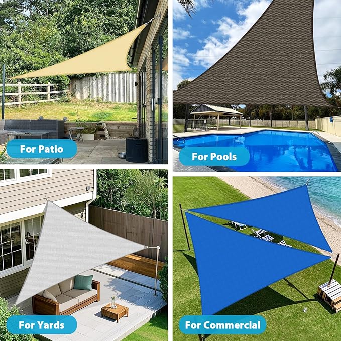 Amagenix Sun Shade Sail 7X9X11.4 Curved Edge Outdoor Shade Canopy Mocha Breathable 95% UV Block Shade Cloth for Patio Garden Backyard (We Make Custom Size)
