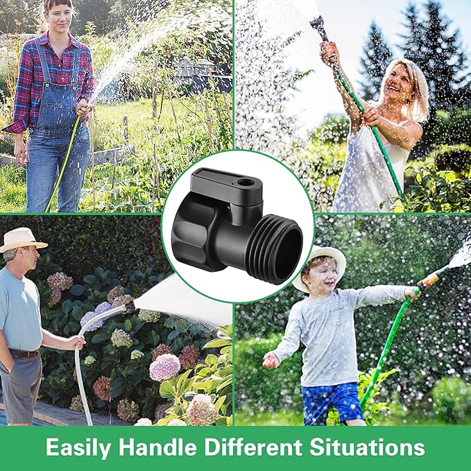 12 PCS 3/4'' Plastic Garden Hose Shut Off Valve,Water hose Shut-Off Ball Valve Thread Connector Coupling for Telescopic Water Pipe Water Gun Valve Control Standard 3/4'' Thread Connector Coupling