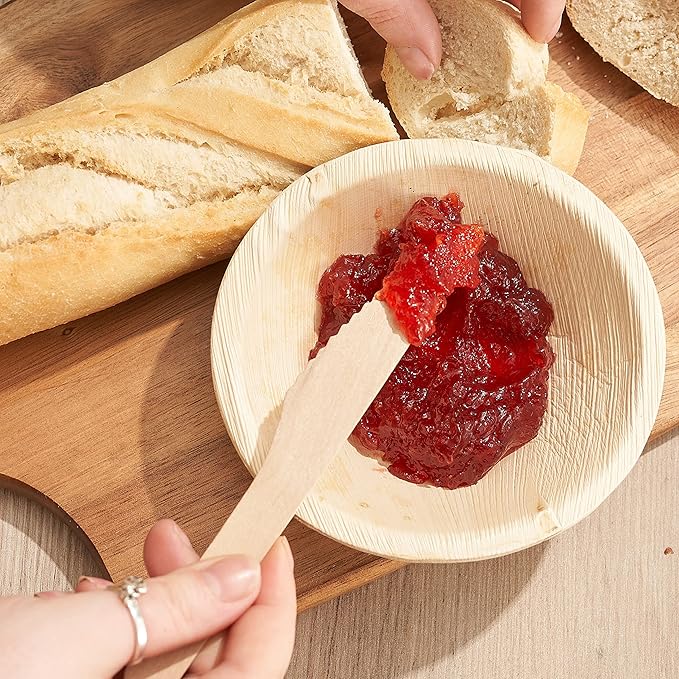 MATANA - 100% Natural Disposable Bamboo Wooden Knives 6.5" Inch (200 Pack) - Compostable Cutlery, Biodegradable Utensils for Garden Parties & Summer Events