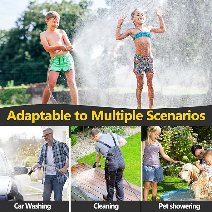 75 ft Stainless Steel Garden Hose - 2026 New Upgraded Metal Water hose - Flexible Water Hoses Pipes with Latex Core, 3/4" Solid Brass Connector - No-Expandable Watering Garden Hoses