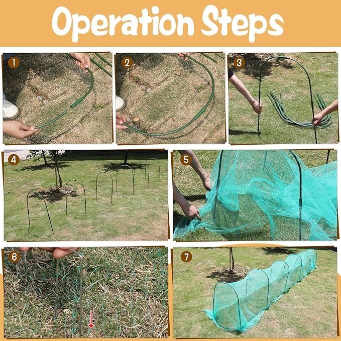 2.8 x 19.6 FT Portable Chicken Tunnel - Quick Install Yard Chicken Coop Run for Ducks, Rabbits & More