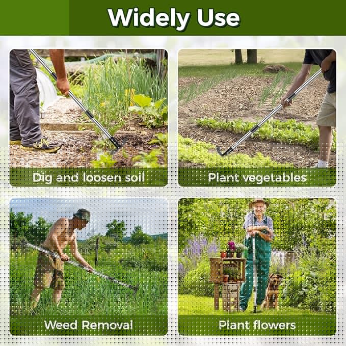 Weed Puller Tool with Long Handle - 54" Heavy Duty Manual Weeder & Garden Hoe, 2 in 1 Uprooting Tool for Yard, Lawn, Flower Bed, and Patio, Durable Weed Remover for Gardening (54")