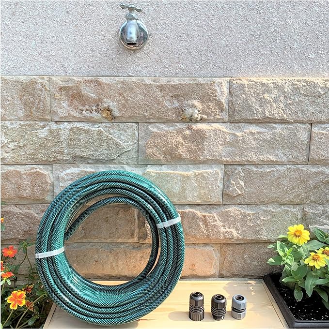 Eden 94051 Rubber Garden Hose 1/2 in. x 50 ft, DIY Hose Set