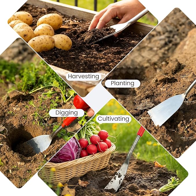 Garden Shovel Garden Hand Trowel, Multifunctional Flat Garden Trowel for Planting, Weeding, Transplanting, Digging, Remove Weeds and Roots, Small Weeding Tool for Gardening Hand Tool (3pcs)