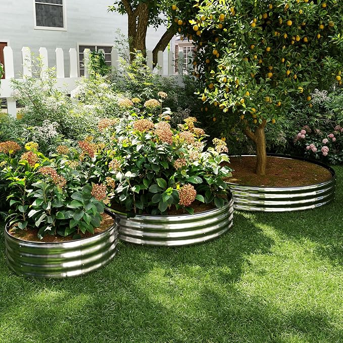 ZFHgarden Galvanized Metal Round Raised Garden Bed Outdoor for Gardening Raised Garden Bed Kit,3x3x1FT Garden Raised Planter Box Outdoor