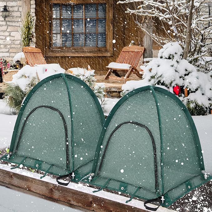 Plant Shade Tent 2 Pack, Pop Up 80% Sun Shade Cover for Outdoor Plants, Portable Sun Protection Tent for Garden, Container, Raised Bed, Small Plants, Shrubs, Herbs - 22" x 22" x 22"