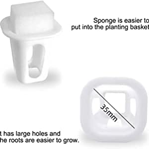 100-Pack Square Hydroponic Net Pots Pods 1.7 Inch Garden Slotted Cups Hydroponic,Heavy Duty Net Pots, Square Bucket Basket for Hydroponics