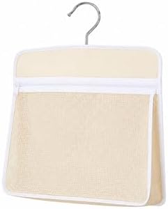 Hanging Closet Organizer with 1 Mesh Pockets and Hooks, Large Capacity Underwear, Sock and Shoe Storage Bag for Closet, Door, Shelf, Dorm Room and Home - 1 Pockets