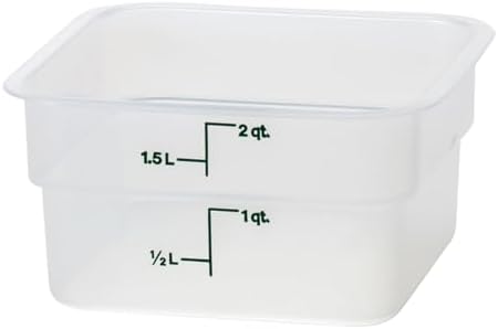 Cambro Food Storage Container - Classic Series Square - 2 QT (Quart) - Commercial Grade for Food Prep (Translucent)