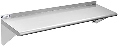 Hally Stainless Steel Shelf 12"x48" NSF Commercial Wall Mount Rack Shelving | 280LB, Metal Wall Shelves, Kitchen Racks & Shelves, Floating Shelving, Heavy Duty, for Restaurant, Kitchen, Home & Hotel