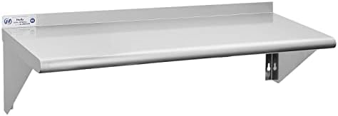 Hally Stainless Steel Shelf 18"x36" NSF Commercial Wall Mount Rack Shelving | 350LB, Metal Wall Shelves, Kitchen Racks & Shelves, Floating Shelving, Heavy Duty, for Restaurant, Kitchen, Home & Hotel