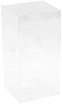 Hammont Clear PET Plastic Storage Boxes (8 Pack) 4"x4"x8" - Transparent Gift Boxes, Empty Containers Packing Box for Party Favors Ideal for Cookies, Ornament, Gifts, Wedding, Birthday and Parties