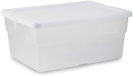 Sterilite? 16 Quart Basic Clear Storage Box with White Lid
