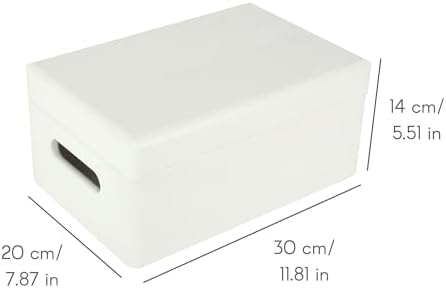 Creative Deco Large White Wooden Box Storage with Hinged Lid